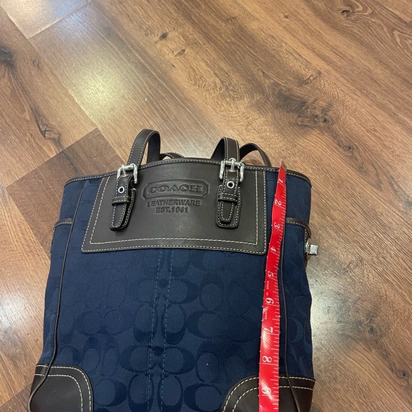 Coach Dark Blue and Brown Tote Bag - Picture 8 of 8